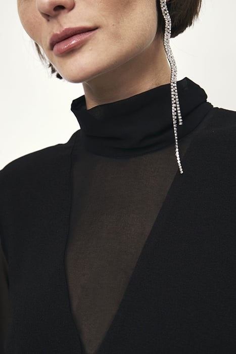 RAPALLO CONTRAST SHEER TOP RAVEN 4