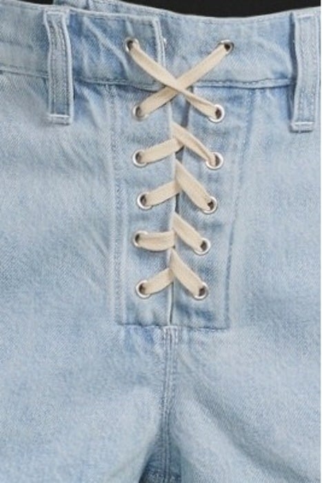 LACE FRONT SHORTS LIGHT BLUE 5