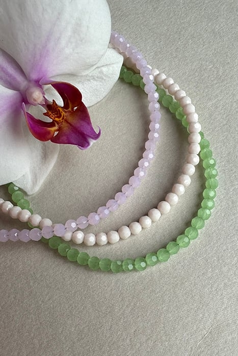 BEADS NECKLACE GOLD AND GREEN 4