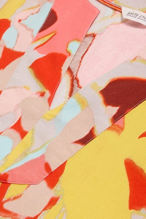 JAMIE LINEN BLEND TOP ORANGE PRINTED 4