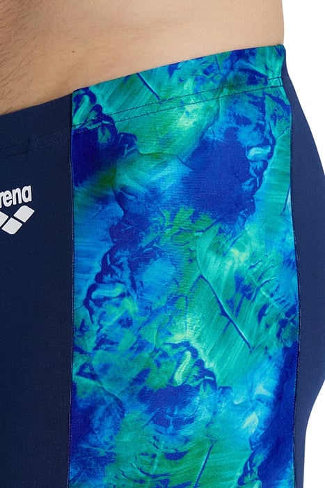 MEN'S SWIM JAMMER ALLOVER NAVY-NEON BLUE MULTI 7
