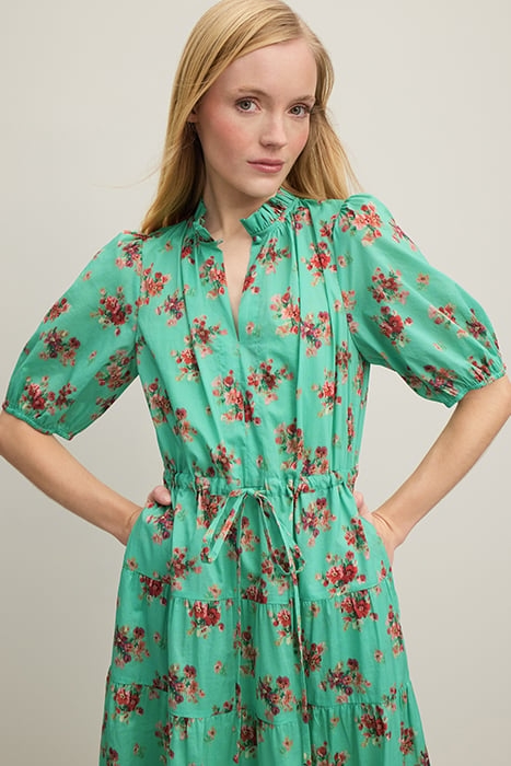 HEDY TIERED MIDI DRESS GREEN 4