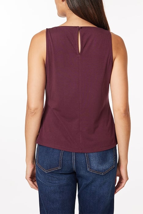 SLEEVELESS DRAPE NECK TOP BURGUNDY 3