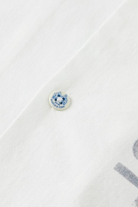 PRINTED SHORT SLEEVE SHIRT IN RAW ORGANIC COTTON STAMP PRINT 7