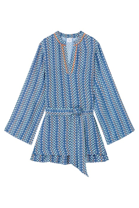 TW LUCIA - V NECK TILE PR NAVY MULTI 4