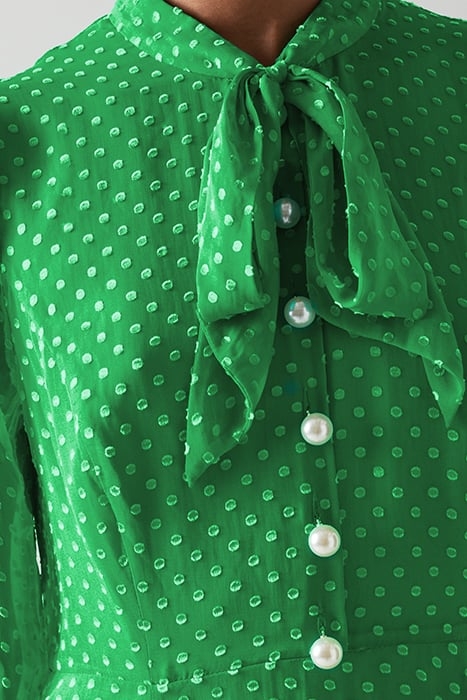 DR MORTIMER TIE NECK GREEN 5