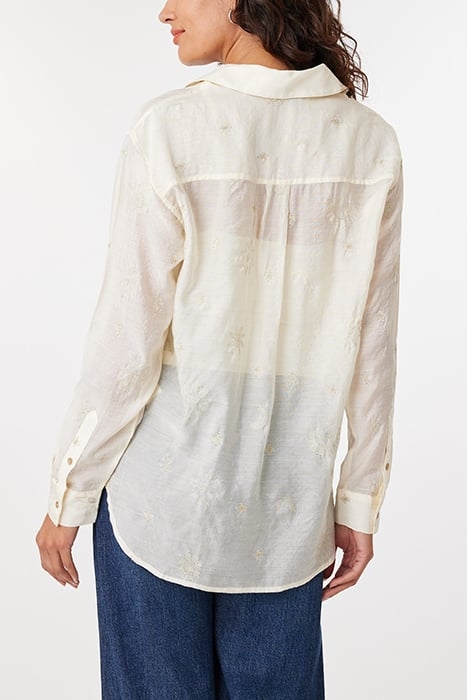 EMBROIDERED ORGANZA SHIRT EGGNOG 2