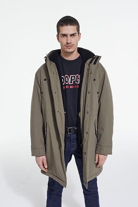 PARKA DOUBLEE DE FAUX MOUTON ALGUE 1
