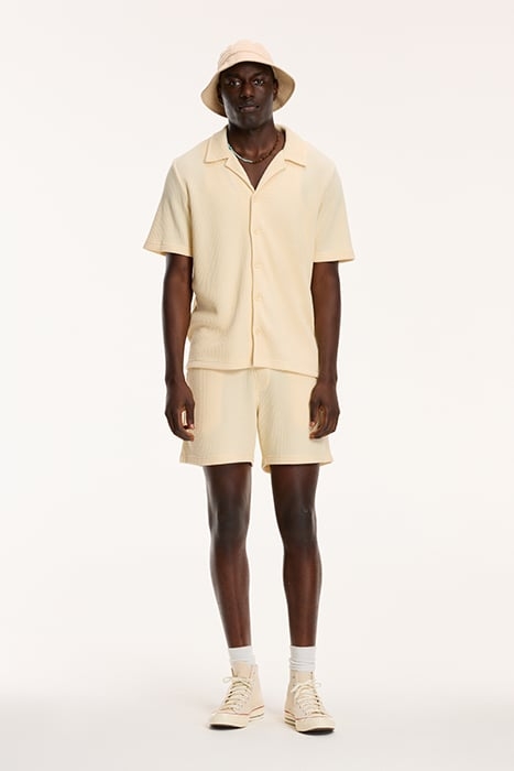 MEN OSCAR WAFFLE STRUCTURE SHORTS LIGHT BEIGE 3