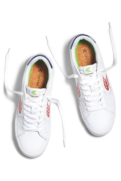 UNISEX SALVAS WHITE LEATHER RED LOGO NAVY SNEAKER 3