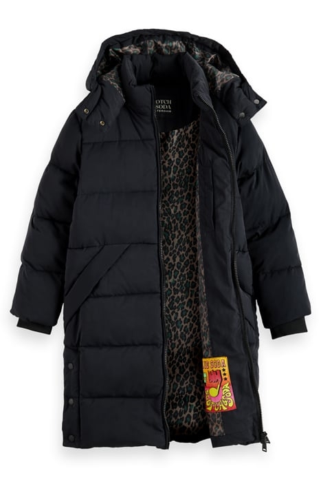 GIRLS LONGER-LENGTH WATER-REPELLENT PUFFER COAT BLACK 5