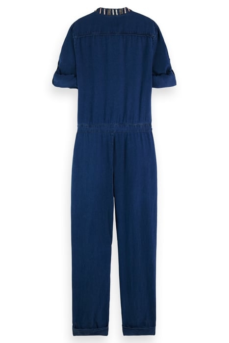 INDIGO TENCEL DENIM WASHED ALL IN ONE WITH BEADING DETAILS 4