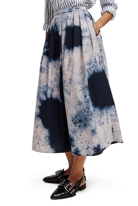 BLEACH PRINT SKIRT ICE DYE NAVY 6