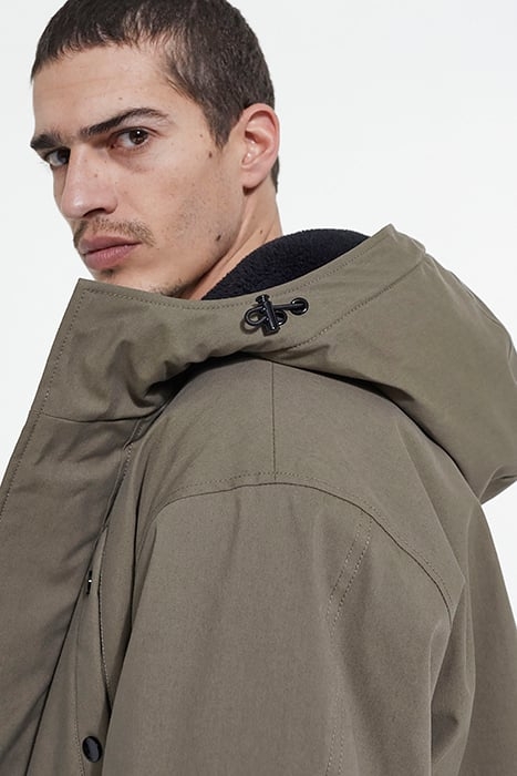 PARKA DOUBLEE DE FAUX MOUTON ALGUE 5