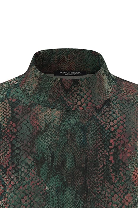 ALL OVER PRINTED MOCKNECK LONG SLEEVED SHIRT SNAKE 7