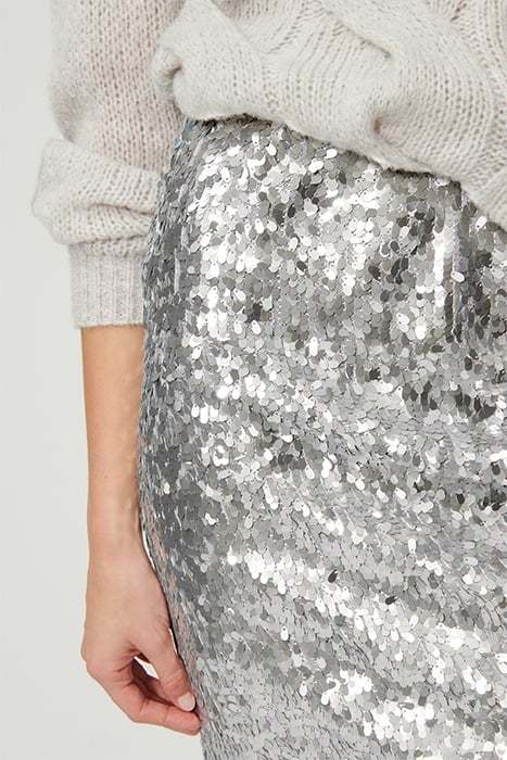SEQUIN MINI SKIRT THE MACRO SILVER SEQUINS 5