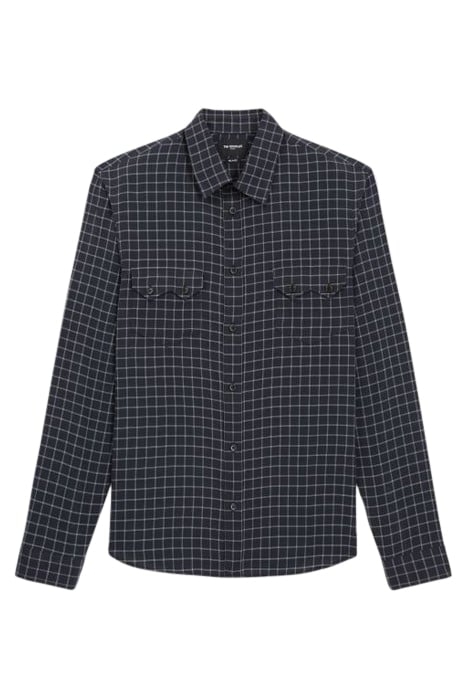 CHEMISE TISSU GAUFFRE AVEC POCHES PLAQUEES DARK GREY 3