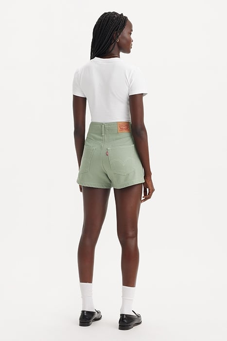 HIGH WAISTED DENIM SHORT IN GREEN 2