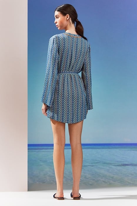 TW LUCIA - V NECK TILE PR NAVY MULTI 3