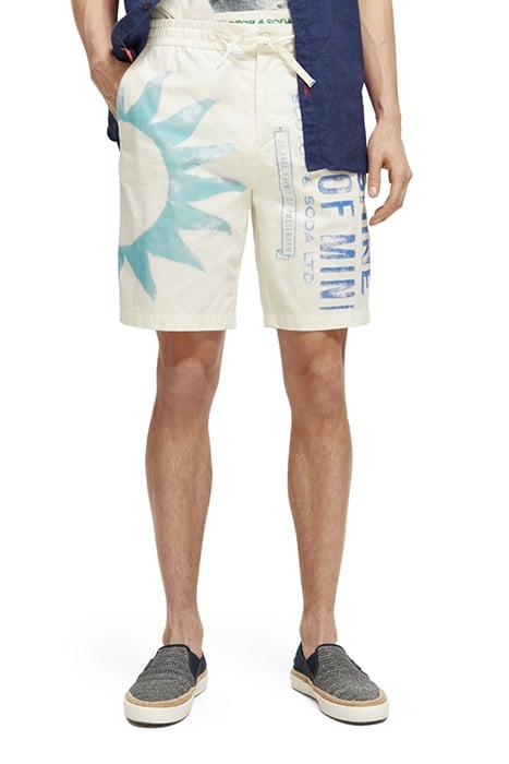 FAVE - PRINTED ORGANIC COTTON/ KAPOK BLEND BERMUDA SHORT STA 1