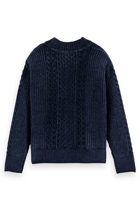 GIRLS CHENILLE CABLE KNIT PULLOVER NIGHT 5