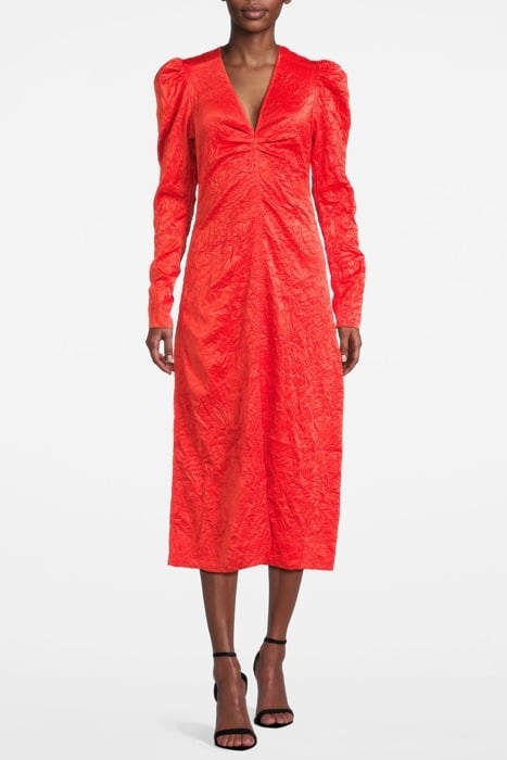 CRINKLED SATIN LONG DRESS GRENADINE 1