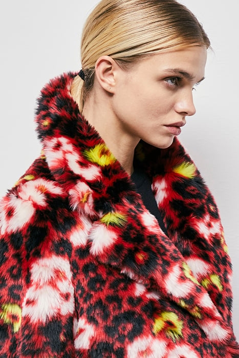 FAUSSE FOURRURE JACQUARD FLEURI DARK RED 6