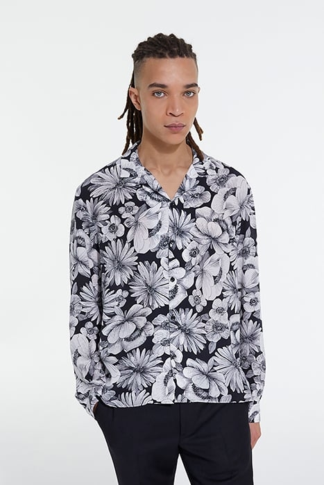 CHEMISE WAKO IMPRIME ROMANTIC GARDEN BLACK WHITE 1