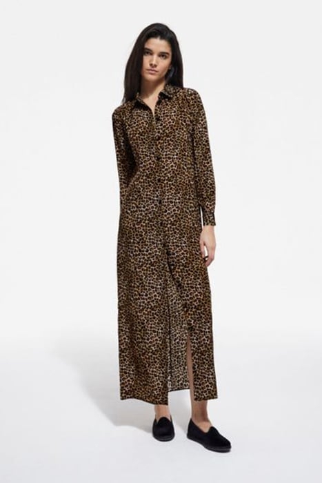 ROBE LONGUE PETIT LEO SOIE LEOPARD 1