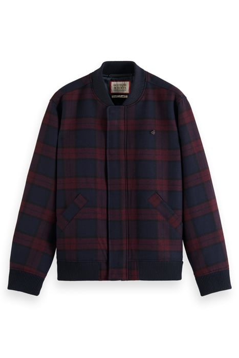 WOOL BLEND CHECK BOMBER JACKET BORDEAUX NIGHT CHECK 4