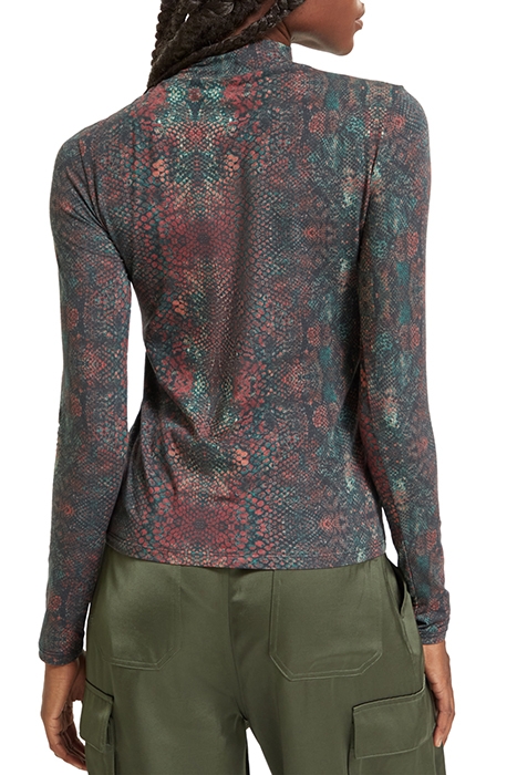 ALL OVER PRINTED MOCKNECK LONG SLEEVED SHIRT SNAKE 2