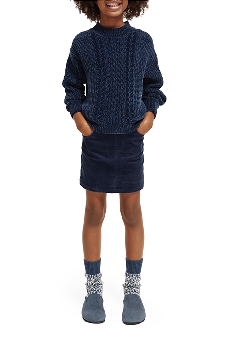 GIRLS CHENILLE CABLE KNIT PULLOVER NIGHT 3
