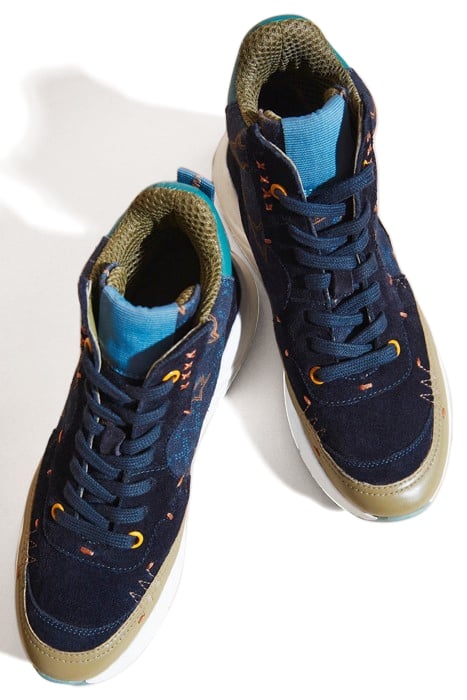 CRAFT PRINTED HI TOP TRAINER NAVY 3