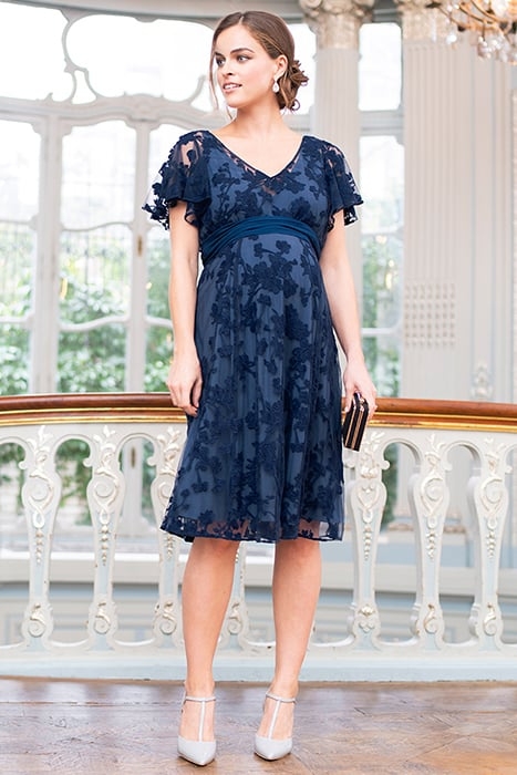 LACE MATERNITY DRESS BLUE 3