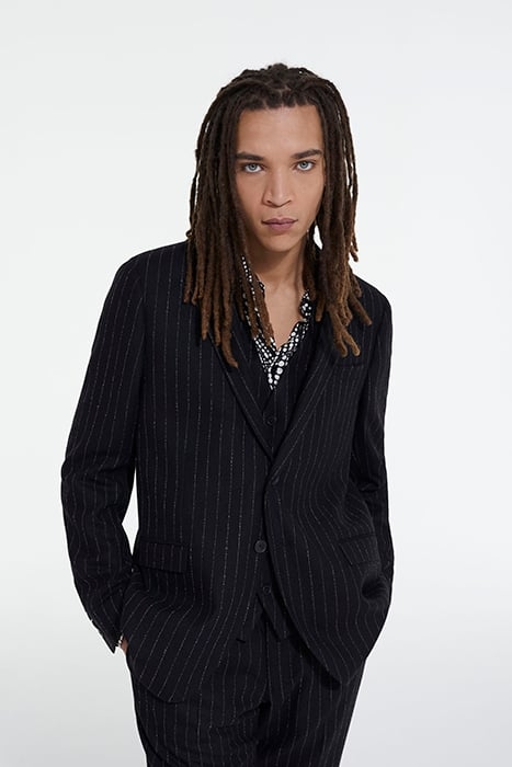 VESTE COSTUME RAYURES BLACK WHITE 1