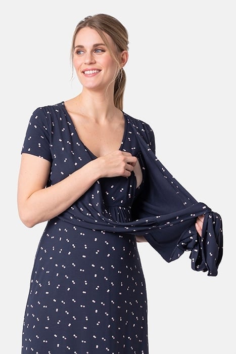 MATERNITY WRAP DRESS NAVY 5