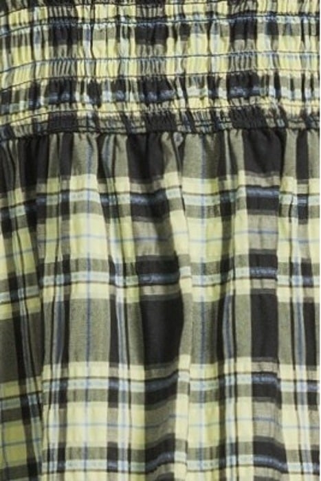 SEERSUCKER CHECK SMOCK MAXI DRESS CHECK ELFIN YELLOW 5