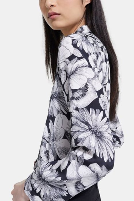 CHEMISE MANCHES LONGUES PRINT ROMANTIC GARDEN BLACK WHITE 5