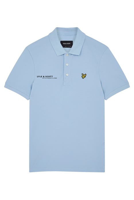 CO-ORDINATE PRINT PLAIN POLO SHIRT LIGHT BLUE 4