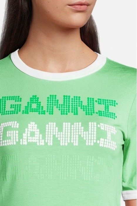 LIGHT STRETCH JERSEY GANNI FITTED T-SHIRT PEAPOD 4