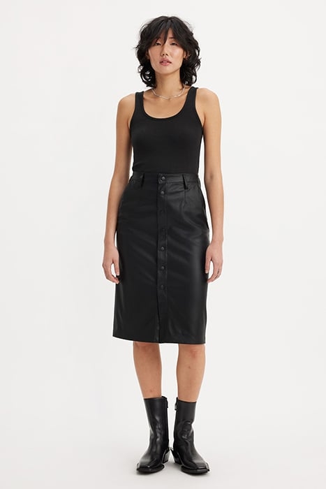 FAUX LEATHER SKIRT BLACK 1