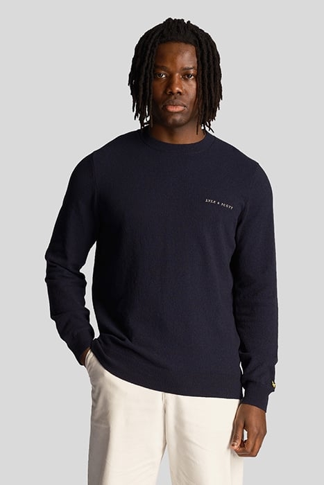 BOUCLE CREW NECK JUMPER DARK NAVY 1