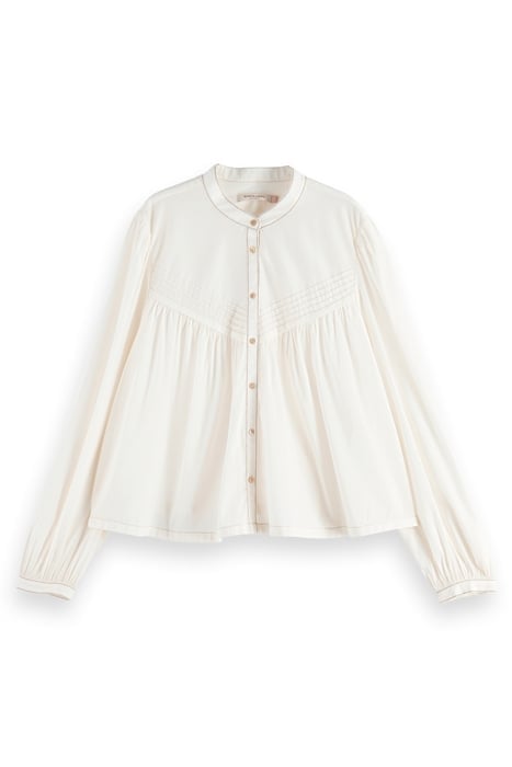 SHIRT WITH PIN TUCK YOKE AND GATHERING SOFT ICE 4