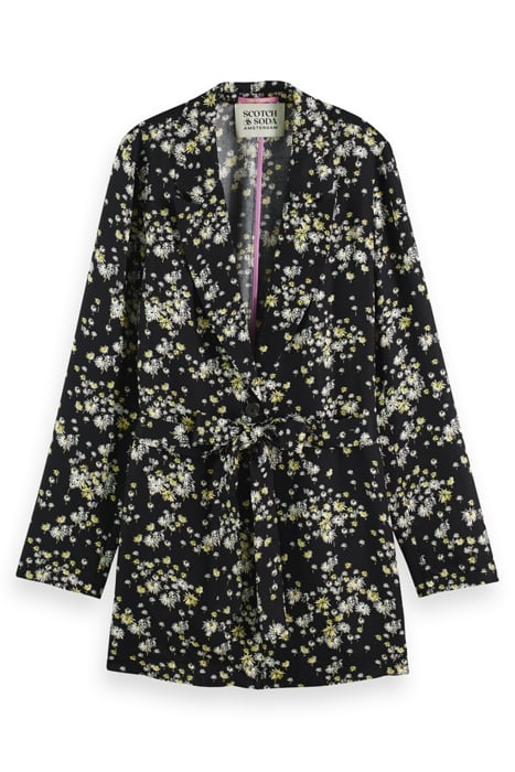 PRINTED DRAPEY BLAZER DANDELION BLACK 4