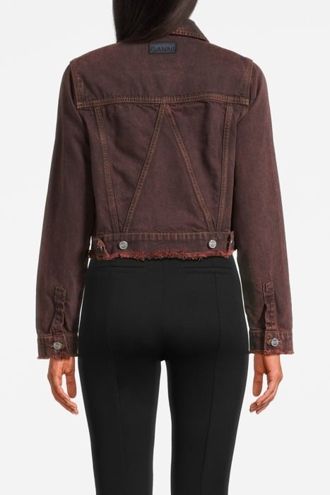 OVERDYED BLEACH DENIM CROPPED JACKET SHAVED CHOCOLATE 2