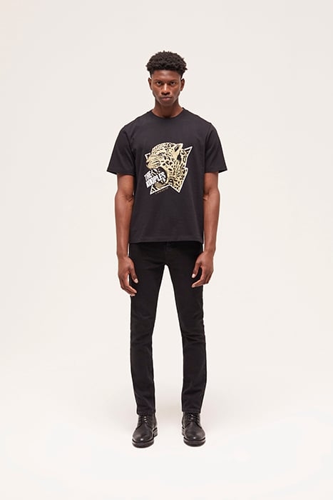 T-SHIRT MC TIGER BRODERIE BLACK-ANTIC GOLD 1