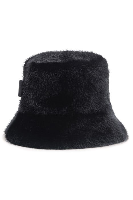 FLETCHER BUCKET HAT BLACK FAUX FUR 1
