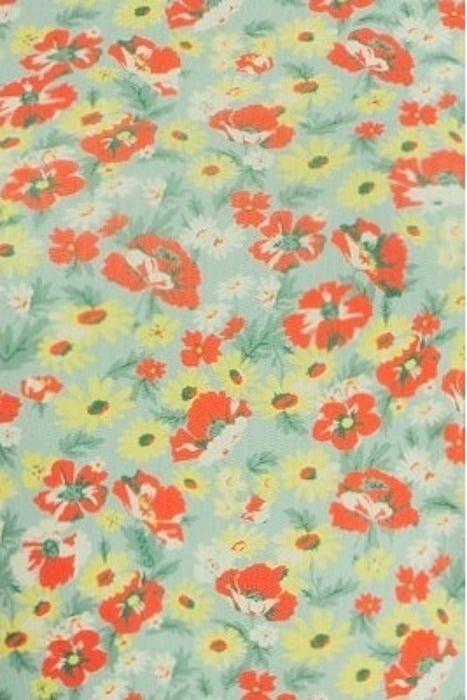 PRINTED MESH LONG SLEEVE FITTED ROLLNECK MEADOW CELADON GREE 5