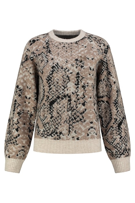 KHLOE PULL BRANDED SNAKE BROWN 1