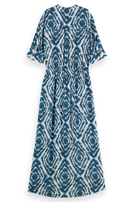 MIDI DRESS WITH HIGH LOW HEM DISCO TIE DYE BOTTLE GREEN 5